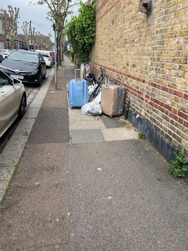 Bed frame and suitcases blocking path-4 Orwell Road, Upton Park, London, E13 9DH