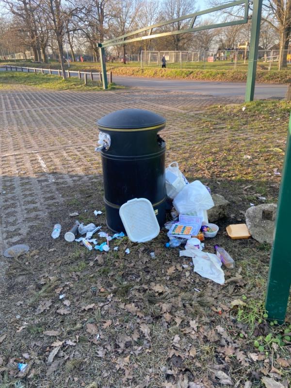 This bin is often missed off the regular bin emptying by man in van yet is one of the most full all the time. -Prospect Park Pavilion Liebenrood Road, RG30 2ND, England, United Kingdom
