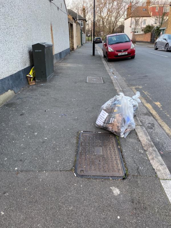 This is council rubbish awaiting collection from Basil Avenue. It is placed close to a fly tipping hotspot side wall of 197 Haldane …. What message does that send? That it is ok to dump rubbish here because LBN will collect!!!😩-105 Pulleyns Avenue, East Ham Central, E6 3NA, England, United Kingdom