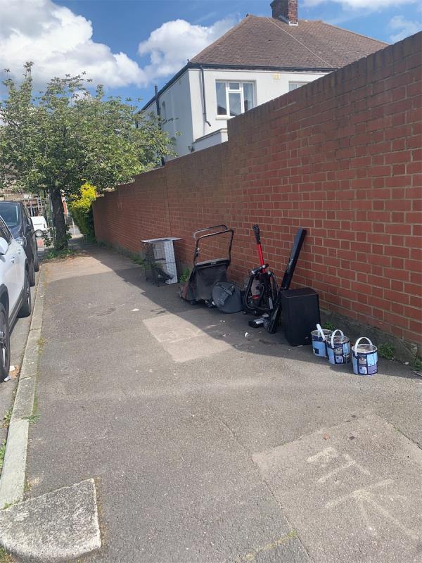 People have added to the paint which was dumped. Now a frame lawnmower hoover and more -1 Rayford Avenue, London, SE12 0NF