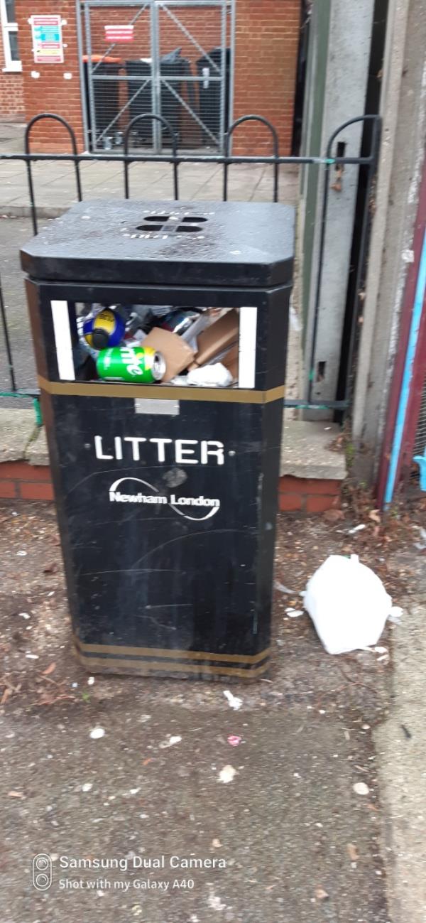 Please empty street liter bin ASAP-344b Grange Road, Canning Town North, E13 0HQ, England, United Kingdom