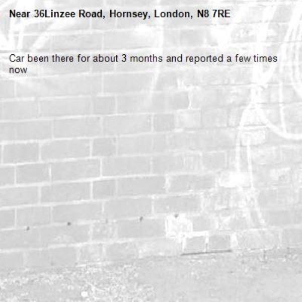 Car been there for about 3 months and reported a few times now-36Linzee Road, Hornsey, London, N8 7RE