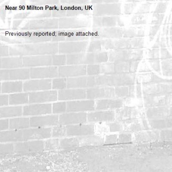 Previously reported; image attached.-90 Milton Park, London, UK