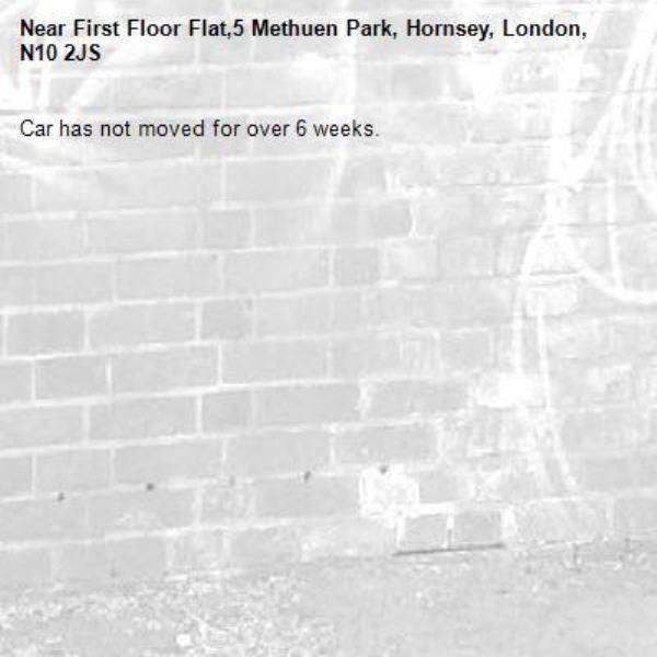 Car has not moved for over 6 weeks.-First Floor Flat,5 Methuen Park, Hornsey, London, N10 2JS