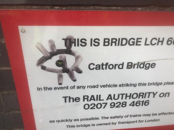 Bridge sign -12 Catford Road, London, SE6 4RE