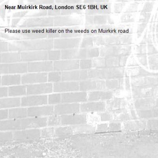 Please use weed killer on the weeds on Muirkirk road-Muirkirk Road, London SE6 1BH, UK