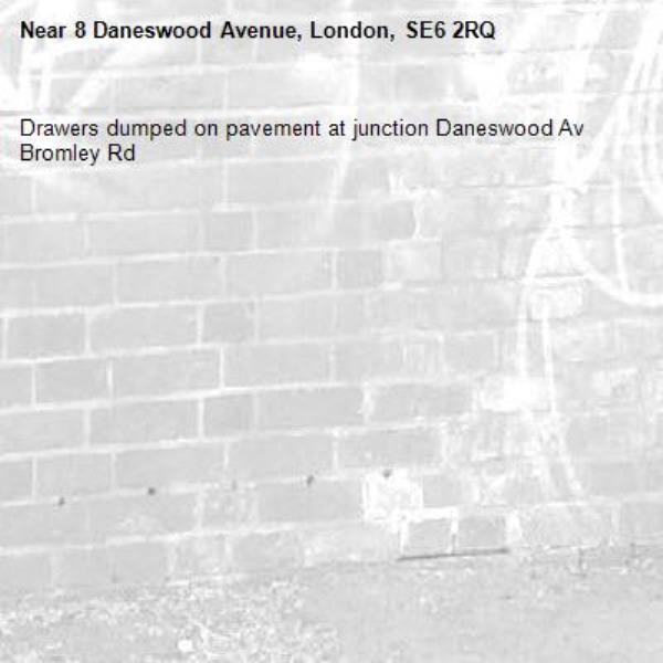 Drawers dumped on pavement at junction Daneswood Av Bromley Rd-8 Daneswood Avenue, London, SE6 2RQ