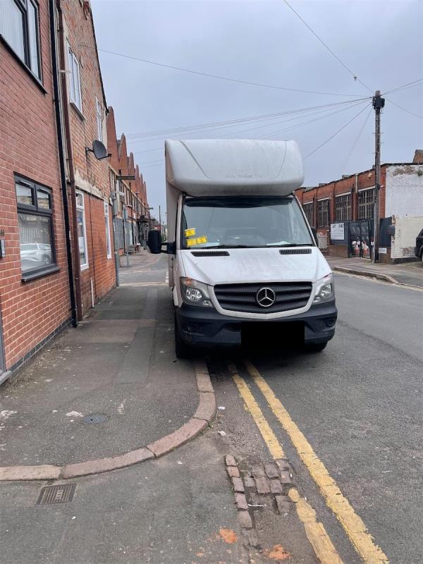 Vehicle has been parked up for over a week and not been moved, it’s been issued a few parking tickets. Parked at a dangerous place on the corner and on the pavement.-39 Lancaster Street, Leicester, LE5 4GD