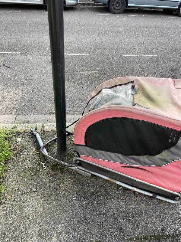Old trailer dumped on the road -81 St James Road, Stratford, London, E15 1RN