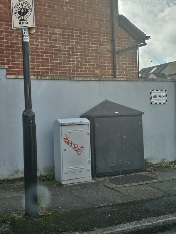 Tagging on utility box-19 Argyll Avenue, Southall, UB1 3AT