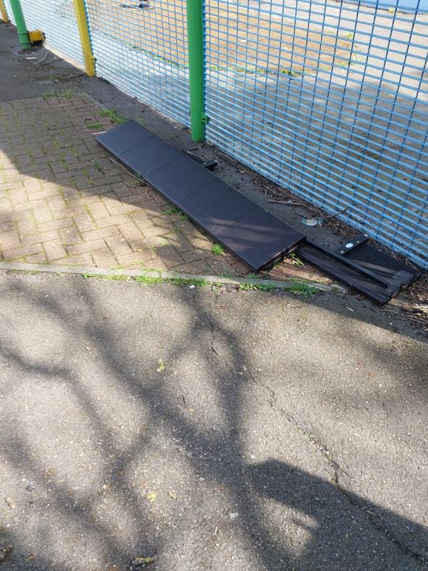 Can the council arrange to pick up this  head board  dumped  in Forty  Acre Lane Canning Town by children's  play area next to the  A13.thanks -27 Edwin Street, Canning Town, London, E16 1PZ