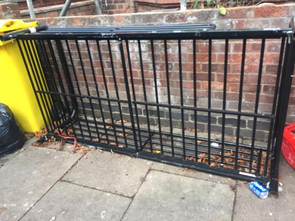 Bed frame left at end of alleyway on equity road-2a Equity Road, Leicester, LE3 0AS
