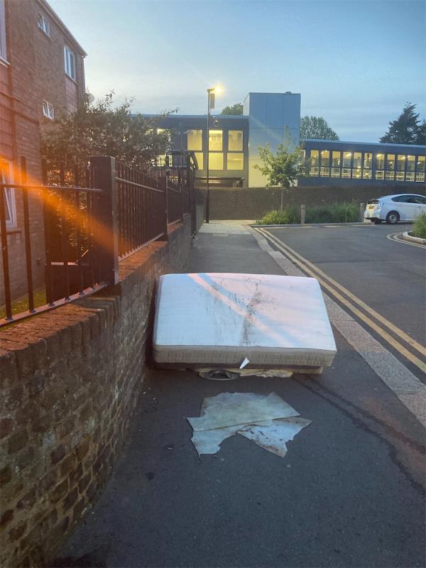 Right in the middle of the pavement coming from the station! Who does this?! Mattress laundry etc. -47 Manor Park Road, Manor Park, London, E12 5AB