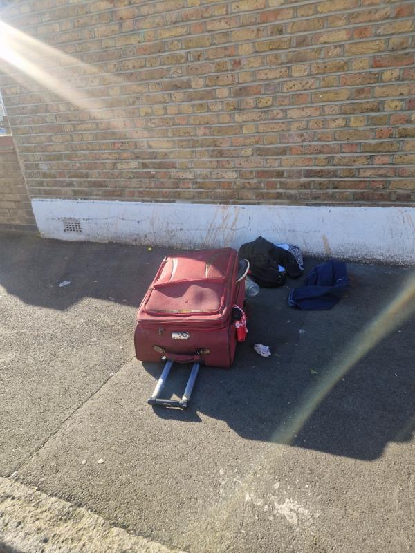 Rubbish dumped on pavement -57 Woodstock Road, Forest Gate, London, E7 8NB