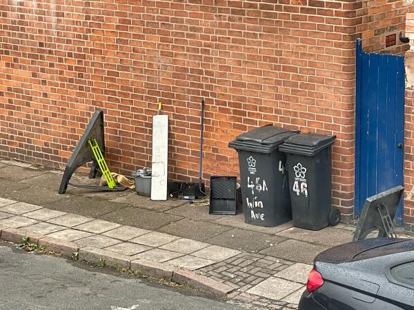 Rubbish left and gone along the street. Recent house fire on street and fly tipping left next door to 2 Chartley Road and along the street. Can rubbish be cleared from the whole street?-5 Chartley Road, Leicester, LE3 1AB
