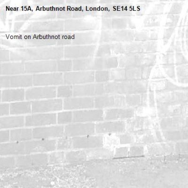 Vomit on Arbuthnot road-15A, Arbuthnot Road, London, SE14 5LS