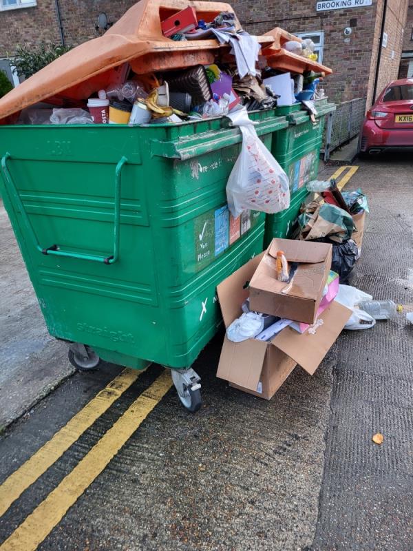 These bins need locks or people will continue to put whole black sacks of non recyclable rubbish in, spoiling everyone else's efforts-Lord Lister Health Centre, 121 Woodgrange Road, Forest Gate, London, E7 0EP