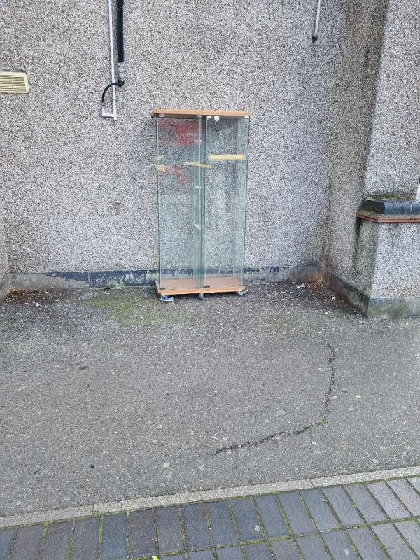 Glass display left around the corner on Ron Leyton just of Pilgrims way. -Ron Leighton Way, East Ham, London