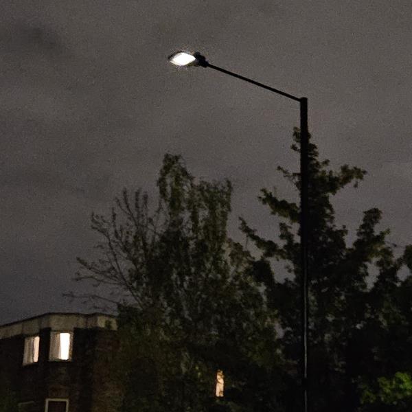 Flashing street light. Has been flashing for more than two weeks. -Kestrel House School, 104 Crouch Hill, Hornsey, London, N8 9EA