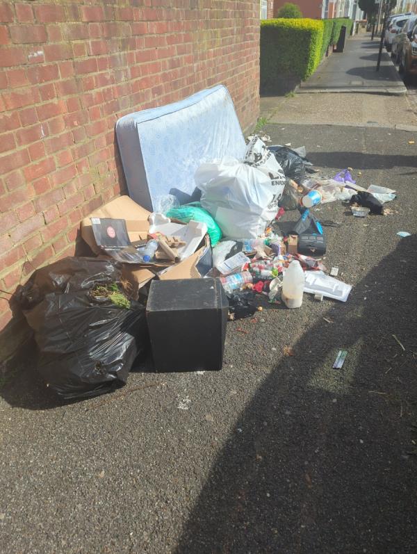 Rubbish on street -Crosby House, Crosby Road, Forest Gate, London, E7 9HX