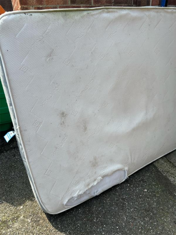 A matttess dumped by the bin in 1-11 chenappa close needs picking up please -1 Chenappa Close, Plaistow, London, E13 8DY
