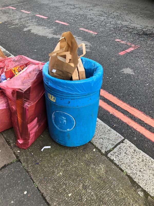 Outside no 3. Please empty litter bin-Southend Lane, Bellingham, London