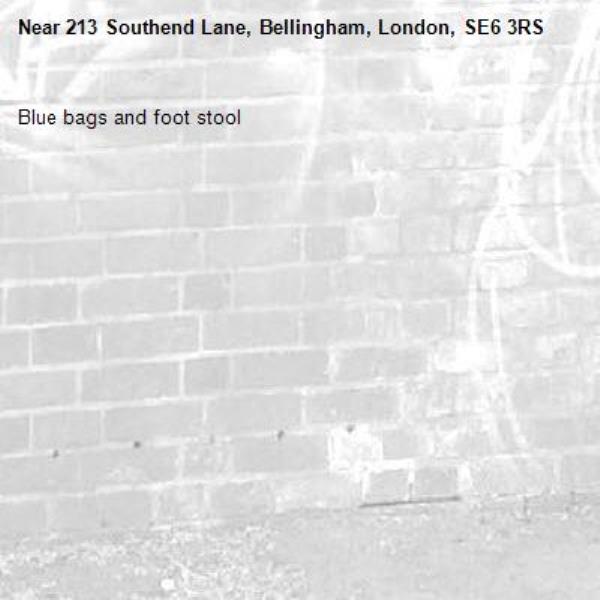 Blue bags and foot stool-213 Southend Lane, Bellingham, London, SE6 3RS