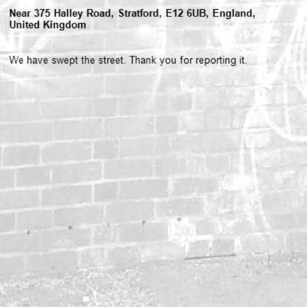 We have swept the street. Thank you for reporting it.-375 Halley Road, Stratford, E12 6UB, England, United Kingdom