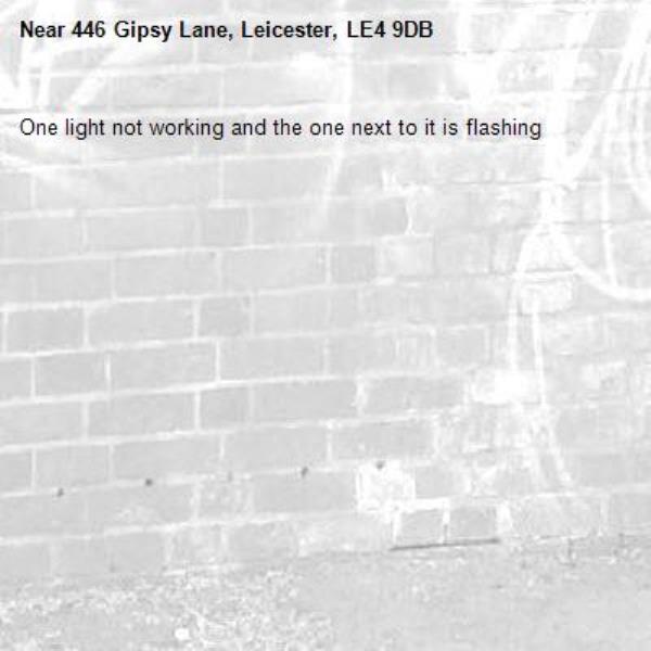 One light not working and the one next to it is flashing -446 Gipsy Lane, Leicester, LE4 9DB