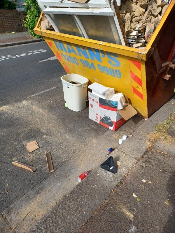 One plastic bin and cardboard box-254 Halley Road, Manor Park, E12 6UA