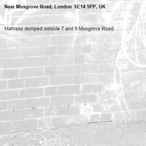 Mattress dumped outside 7 and 9 Musgrove Road.-Musgrove Road, London SE14 5PP, UK