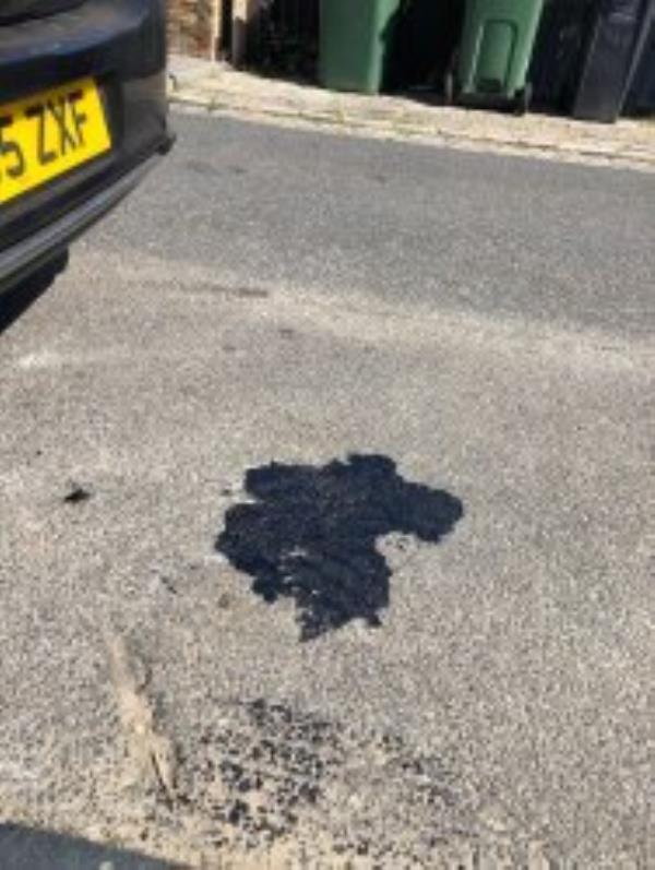 Black bitumen paint spill due to builder fly tippers dumping a pot and tray of black bitumen paint on the street
-Halifax Street
