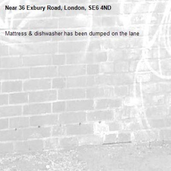 Mattress &amp; dishwasher has been dumped on the lane-36 Exbury Road, London, SE6 4ND