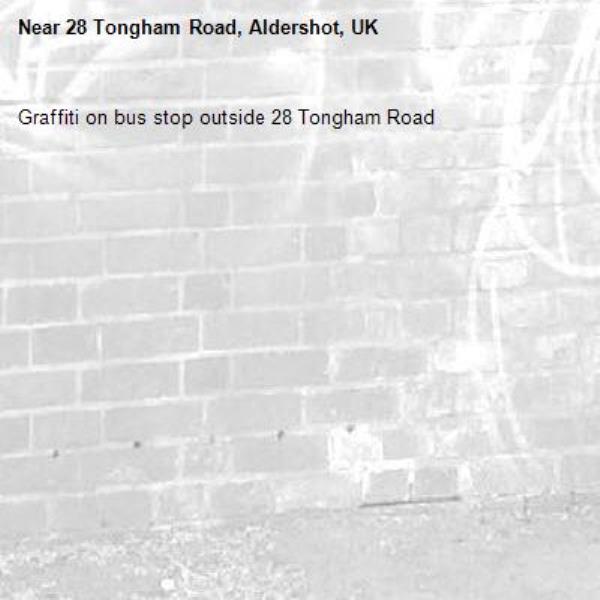 Graffiti on bus stop outside 28 Tongham Road-28 Tongham Road, Aldershot, UK