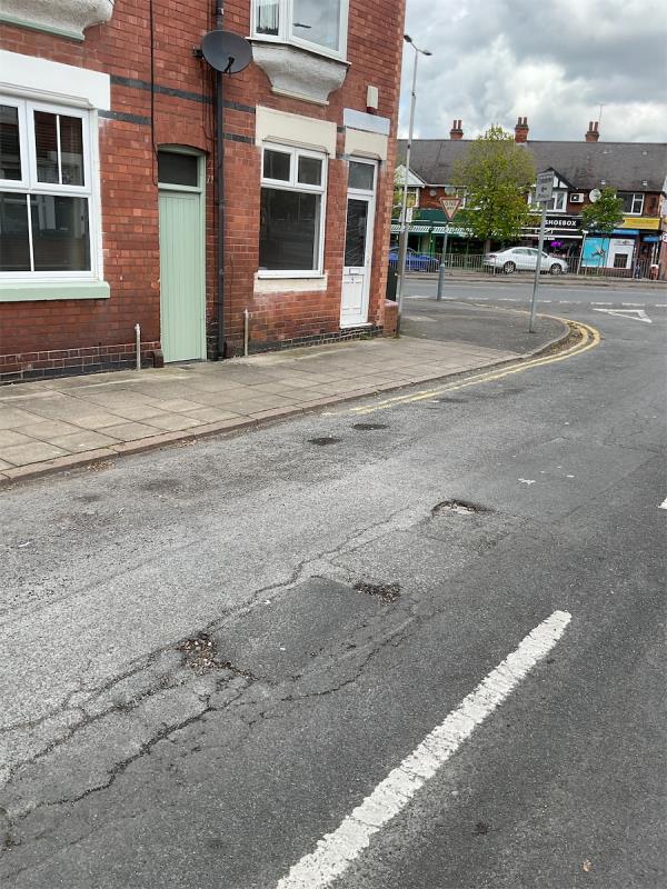 This is second time Im reporting issues with potholes due to additional traffic from Westcotes drive closures. -31 Dunster Street, Leicester, LE3 0SE