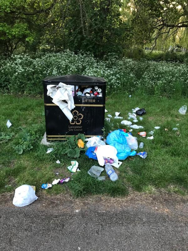 Overflowing bins and rats in parks 
-361 Uppingham Road, Leicester, LE5 4DN