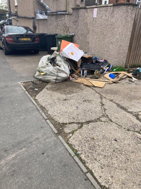 Location 192 Launcelot Road Next to Somethink  fish shop this is constant and ongoing issue bins need to be taken away as encourages the Fly Tipping-141 Launcelot Road, Bromley, BR1 5EA