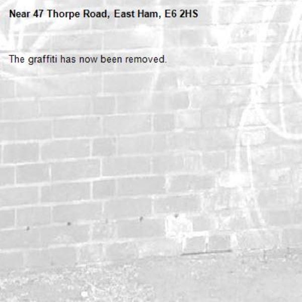 The graffiti has now been removed.-47 Thorpe Road, East Ham, E6 2HS