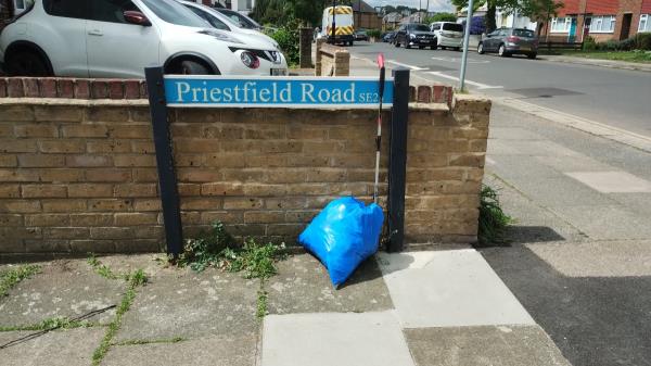 Litter pick bag for collection -2 Priestfield Road, London, SE23 2RS