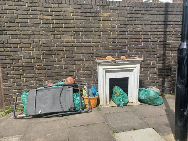 Fireplace chair bucket bags of green waste-9 Antwerp Way, North Woolwich, E16 2JH