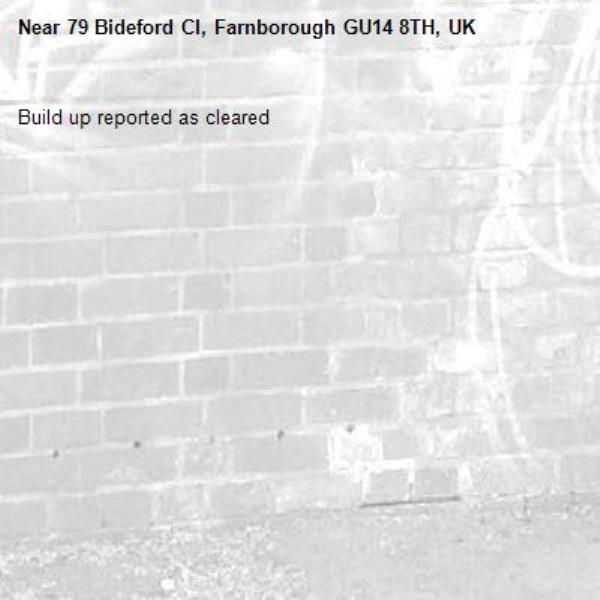 Build up reported as cleared-79 Bideford Cl, Farnborough GU14 8TH, UK