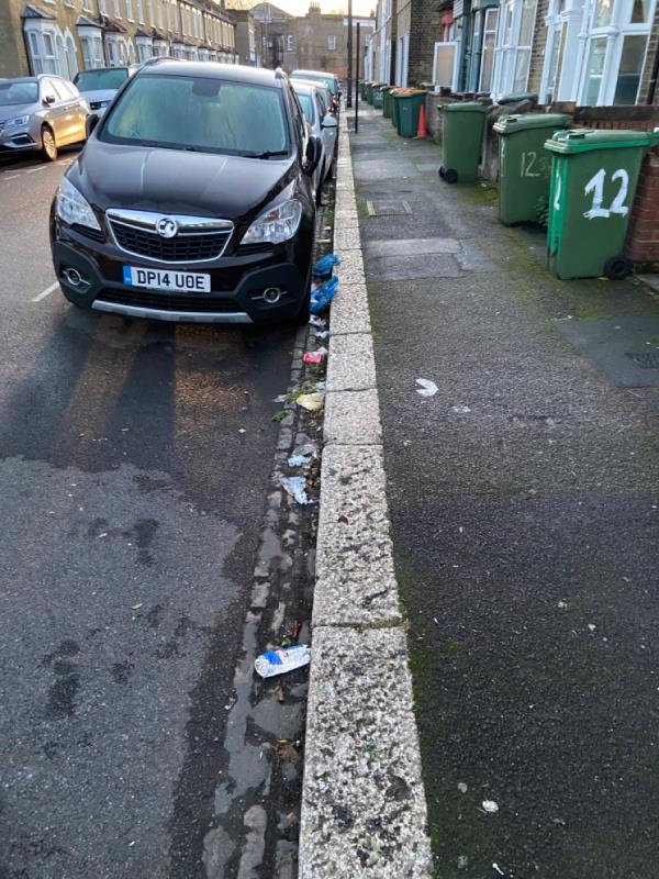 This litter has been here for weeks without being swept-20 Braemar Road, Canning Town North, E13 8EH, England, United Kingdom