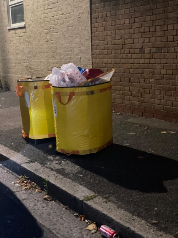 Yellow rubbish Bags-63 Denbigh Road, East Ham, E6 3LF