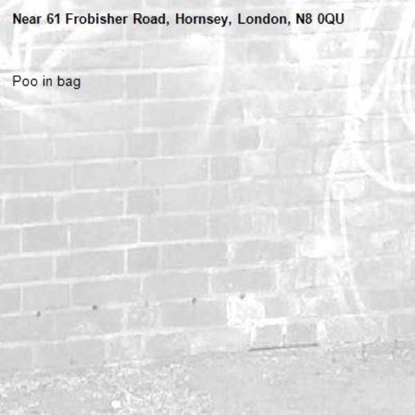 Poo in bag -61 Frobisher Road, Hornsey, London, N8 0QU