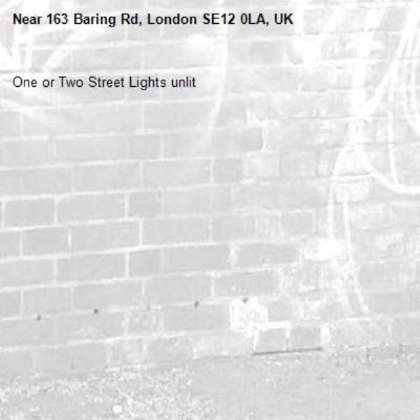One or Two Street Lights unlit-1165 Baring Road, London, UK