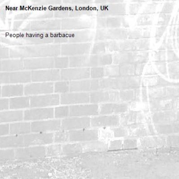 People having a barbacue-McKenzie Gardens, London, UK