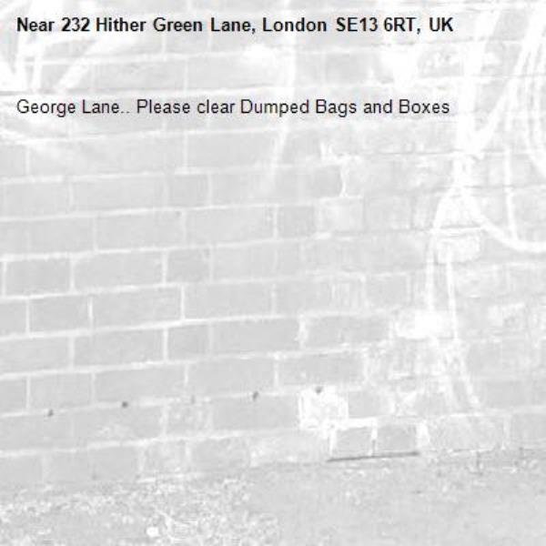 George Lane.. Please clear Dumped Bags and Boxes-232 Hither Green Lane, London SE13 6RT, UK