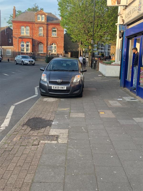 Car left on the pavement. -3B, Terrace Road, Plaistow, London, E13 0LP