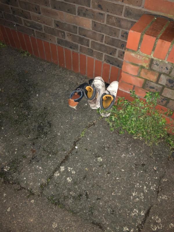 Shoes dumped-3 Walnut Gardens, Stratford, E15 1LL, England, United Kingdom