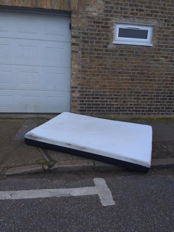 Double mattress been on the street for a few days -117 Trundleys Road, London, SE8 5JQ